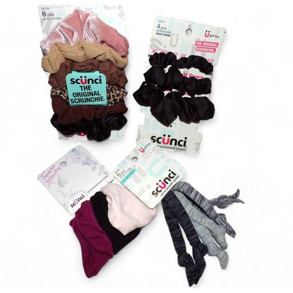 Conair Scunci Accessories - Hair Accessory (19) Piece Bundle Scunci Scrunchies & Ties